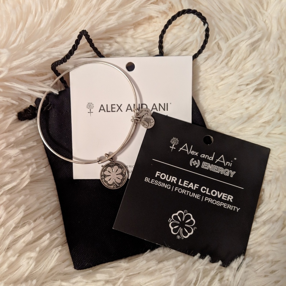 โญ HP x1 โญ Alex and Ani Four Leaf Clover Bracelet - Picture 2 of 5